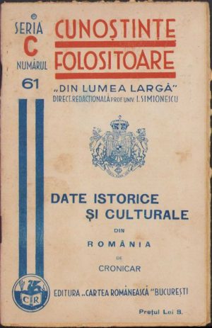 Date istorice și culturale din România de Cronicar, 1936