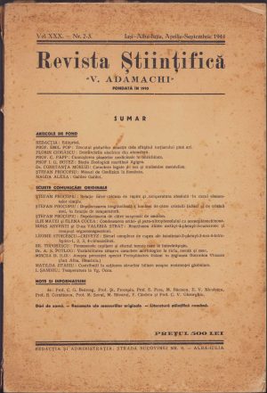 Revista științifică V. Adamachi Iași, nr. 2-3/1944