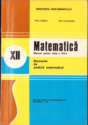 Matematică, Elemente de analiză matematică, manual clasa a XII-a, 1996