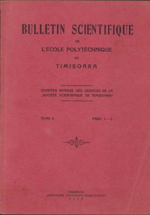 Bulletin scientifique de l'ecole polytechnique de Timișoara, 8/1938