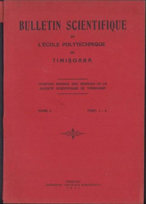 Bulletin scientifique de l'ecole polytechnique de Timișoara, 4/1932