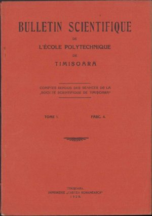 Bulletin scientifique de l'ecole polytechnique de Timișoara, 1/1928