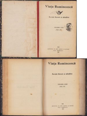 Viața romînească, 1927, Iași, numerele 71 și 72/1927