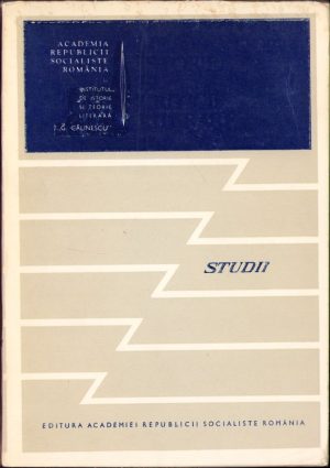 Metodologia istoriei și criticii literare, studii, 1969