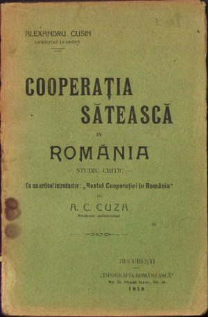 Cooperația sătească în România de Alexandru Cusin, 1912