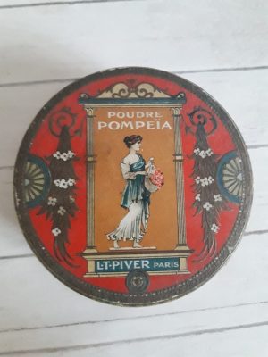 Cutie pentru pudră Pompeia L T Piver, perioada interbelică