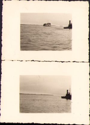 Lot de 2 poze cu nave pe Dunăre, 1944