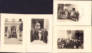 Lot de 4 poze de la întâlnirea de 10 ani de la absolvirea Liceului "Gheorghe Barițiu" din Cluj, 1946