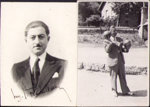 Lot de 2 poze inginer Rădulescu de la mina Anina, cu semnătura sa olografă, anii 1930