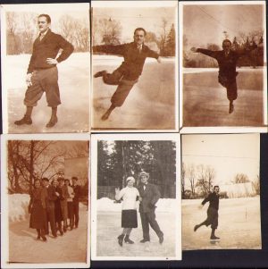 Lot de 6 poze cu patinatori, Transilvania, anii 1930