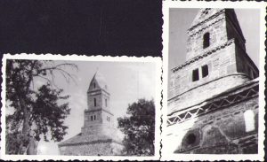 Lot de 2 poze cu biserica din Densuș, 1964