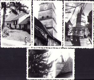 Lot de 4 poze cu biserica fortificată din Hărman, 1964
