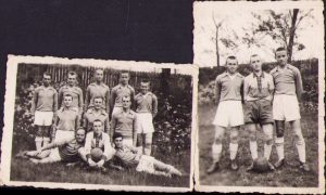 Lot de 2 poze cu echipă fotbal, Caracal, 1953
