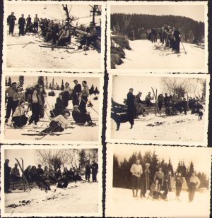 Lot de 6 poze la schi România, anii 1930-40