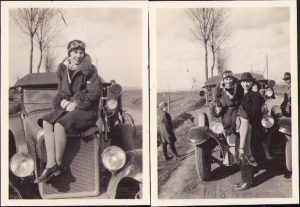 Lot de 2 poze cu automobil de epocă, anii 1920-30