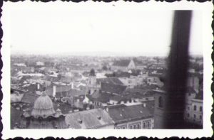 Vedere din turnul catedralei Sf. Mihail, Cluj, 1964