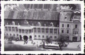 Palatul Banffy, vedere din turnul catedralei Sf Mihail, Cluj, 1965