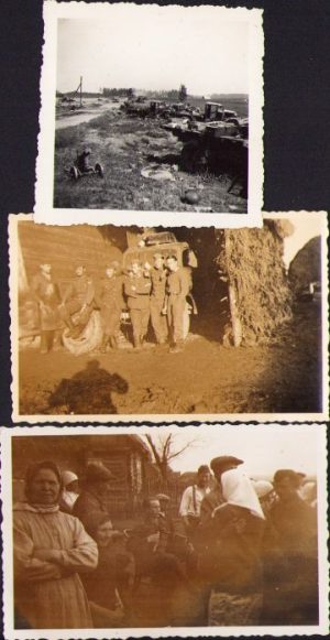 Lot de 3 poze militari germani în U.R.S.S., 1942-1943, Al Doilea Război Mondial