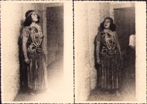 Lot de 2 poze cu artista Ioana Nicola în "Aida" la București, 1947