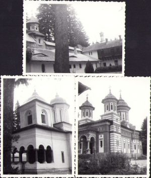 Lot de 3 poze cu mănăstirea Sinaia, 1971
