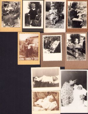 Profesorul Eugen Pascu de la Liceul Mihai Viteazul din Turda cu familia, anii 1930, lot de 10 fotografii