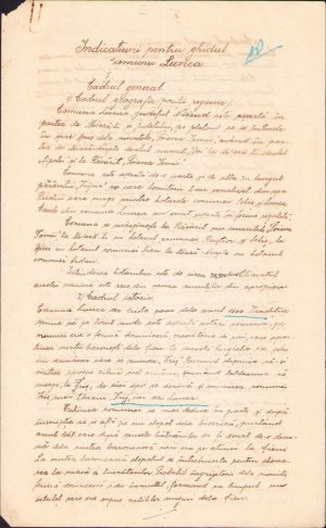 Schiță monografică Lunca, 1940