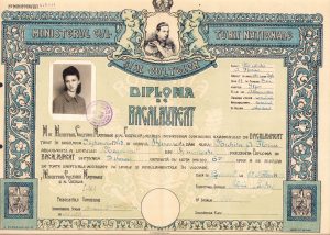 Diplomă de bacalaureat Liceul Negoescu din București, 1943
