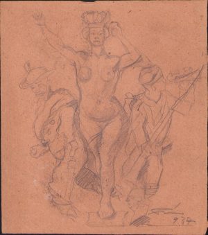 Schiță de Dimitrie "Puiu" Eitel, 1937, semnată