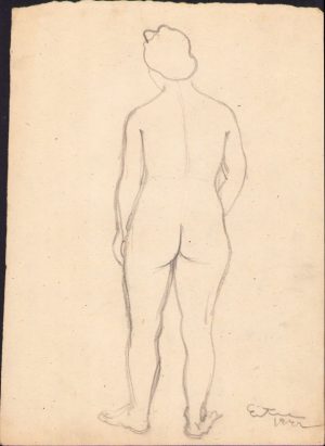 Schiță de Dimitrie "Puiu" Eitel, 1942, semnată