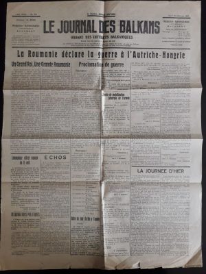 Ziarul Le journal des Balkans din București, 16 august 1916