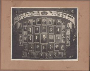 Corpul pompierilor voluntari din Caransebeș, fotografie de la aniversarea a 50 ani de existență, 1878 - 1928. Studio Jerome, Caransebeș