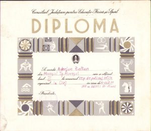 Diplomă sportivă, 1970, Cluj