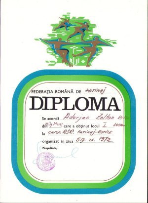 Diplomă sportivă, 1972, România