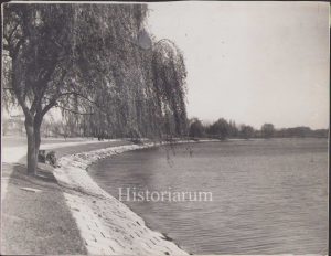 Ofițeri români de aviație la lac în București, fotografie realizată de locotenent aviator Acojocăriței, perioada regalității
