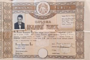 Diplomă de bacalaureat Liceul teoretic de băieți Brașov, R.P.R., 1949