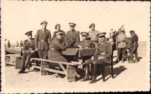 Ofițeri și soldați români din artileria contra aeronavelor, cu tun, 1935