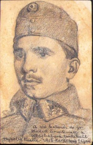 Desen în creion, gradat austro-ungar, 1915
