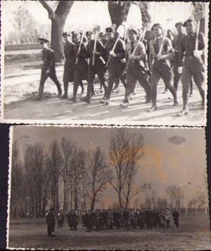 Lot de 2 poze cu premilitari români, perioada regalității
