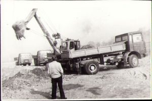 Camion Roman pe șantier la Boiștea, 1979