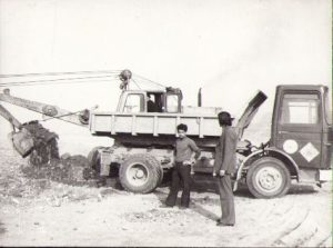 Camion Roman pe șantier la Boiștea, 1979