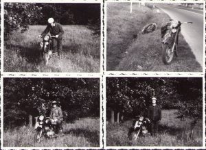 Lot de 4 poze cu motocicletă, România, 1966