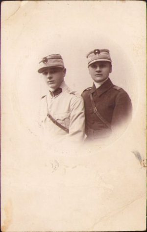 Gradat de vânători și plutonier T.R. român, 1920, studio Krauss, Craiova