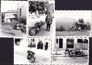 Lot de 5 poze cu motocicletă, România, 1966