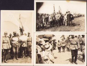 Regimentul 3 Obuziere la paradă, anii 1920, lot de 3 fotografii