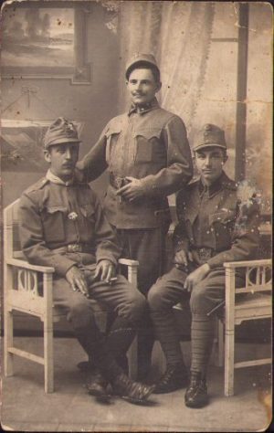 Soldați austro-ungari pe frontul rusesc, 1916, Primul Război Mondial, fotografie expediată la Brașov