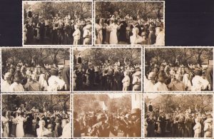 Lot de 8 poze horă cu lăutari la sat, România interbelică