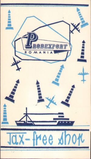 Pungă din hârtie cu reclamă Prodexport tax-free shop, România, perioada comunistă