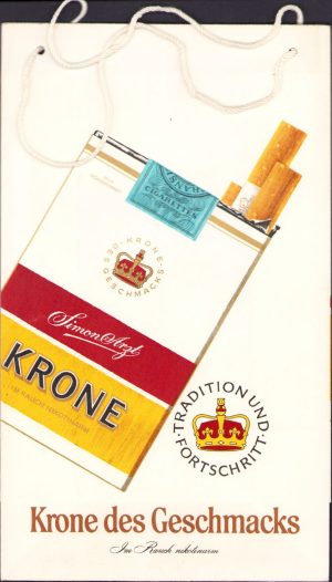 Pungă din hârtie cu reclamă la țigări "Krone"