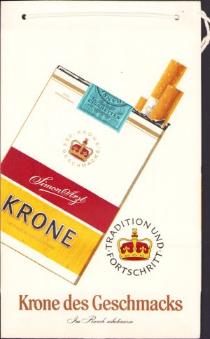 Pungă din hârtie cu reclamă la țigări "Krone"