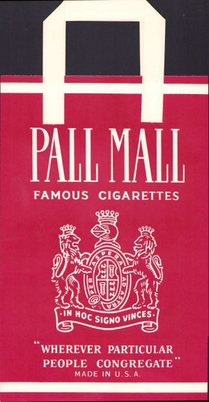 Pungă din hârtie cu reclamă la țigări "Pall Mall"